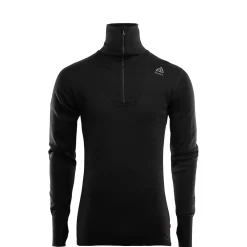 Aclima Uldoverdele<Mens Doublewool Polo Sort (JET BLACK/MARENGO)