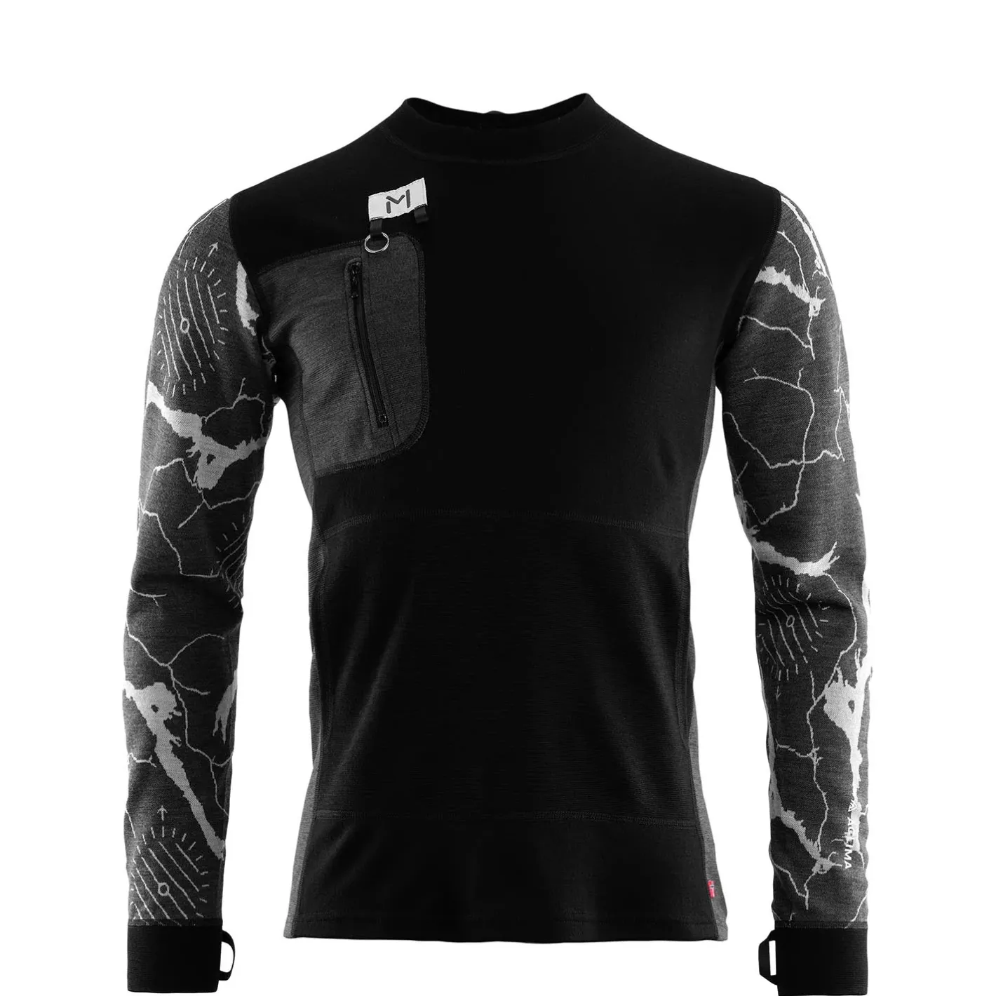 Aclima Uldoverdele<Mens Lars Monsen Crewneck Sort (JETBLACK/MARENGO/FEMUNDENDARK)