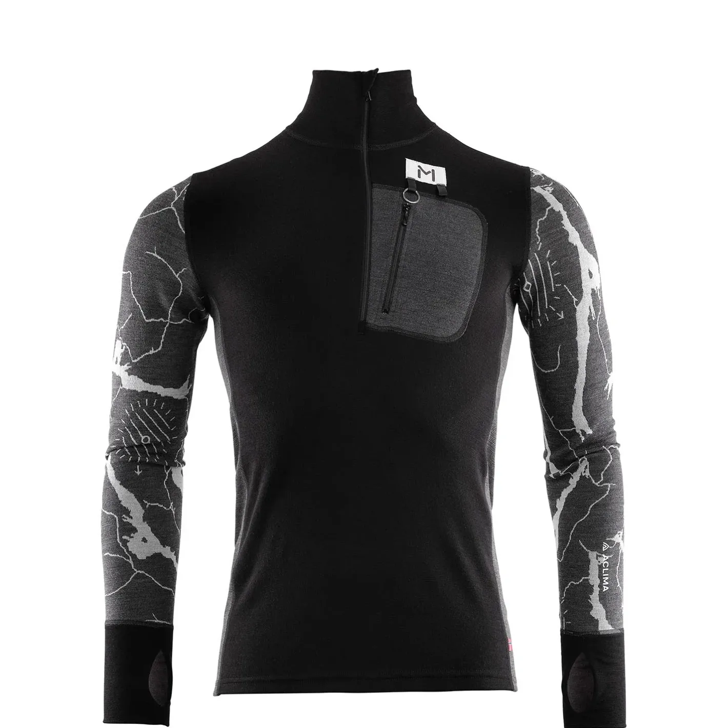 Aclima Uldoverdele<Mens Lars Monsen Polo Sort (JETBLACK/MARENGO/FEMUNDENDARK)