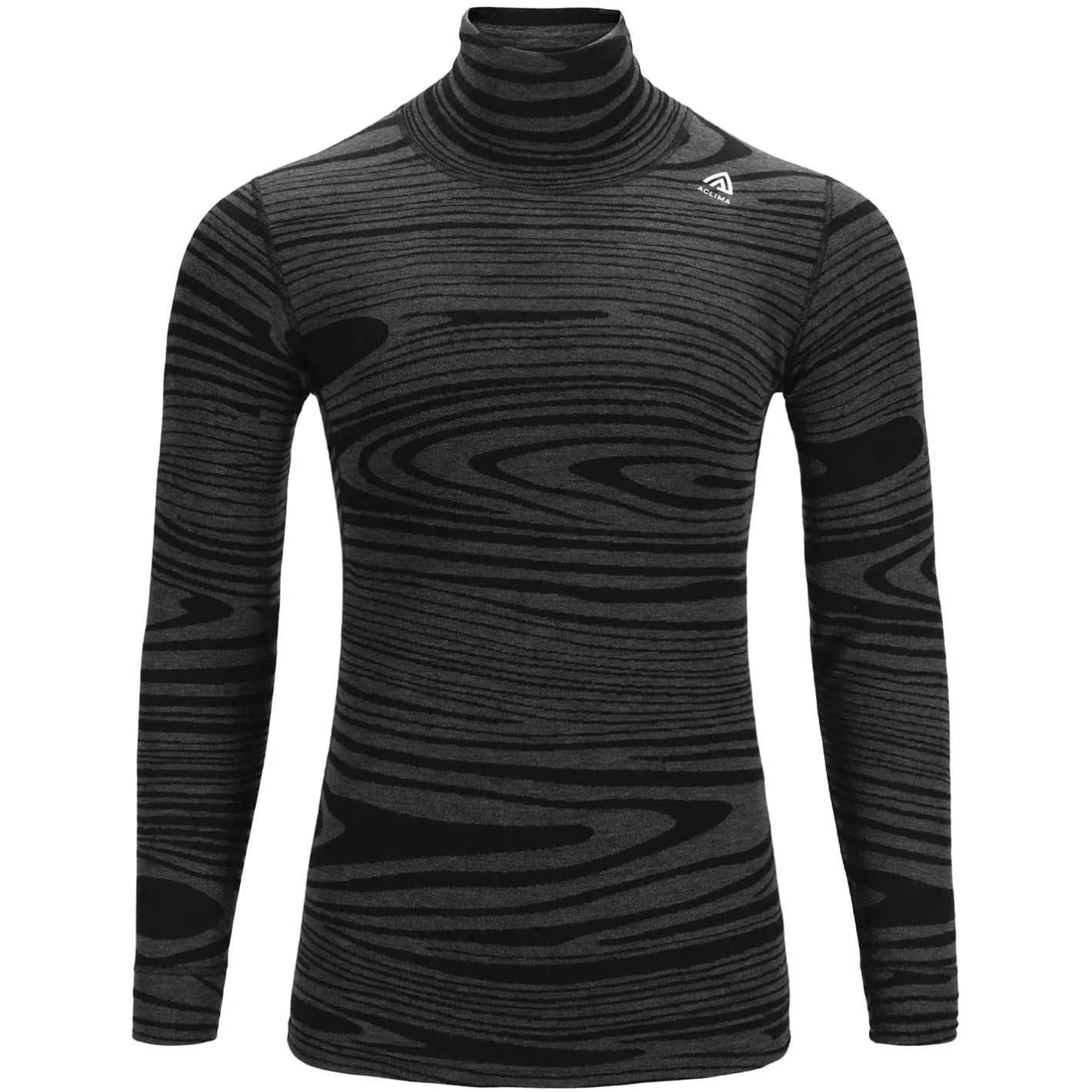 Aclima Uldoverdele<Mens WarmWool Roll Neck Sort (BLACK MOTION)