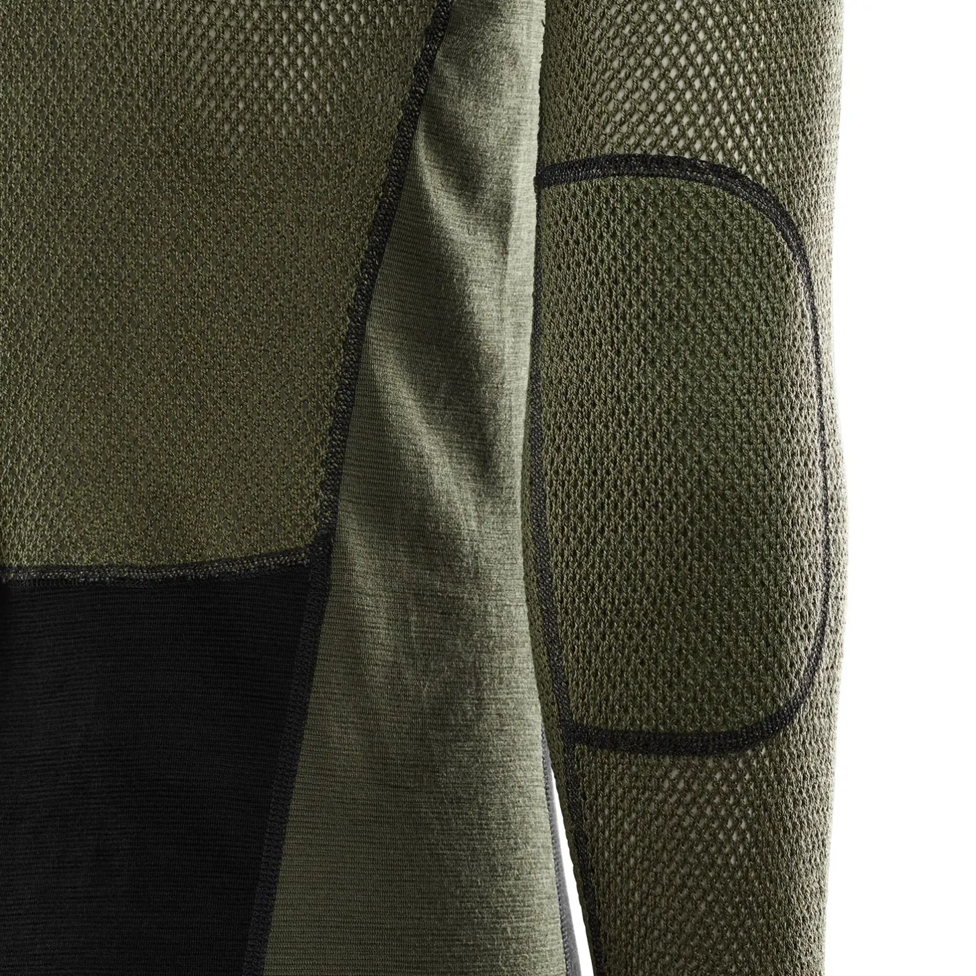 Aclima Uldoverdele<Mens WoolNet Hybridock Neck W/zip Sort (JET BLACK/OLIVE NIGHT/DILL)