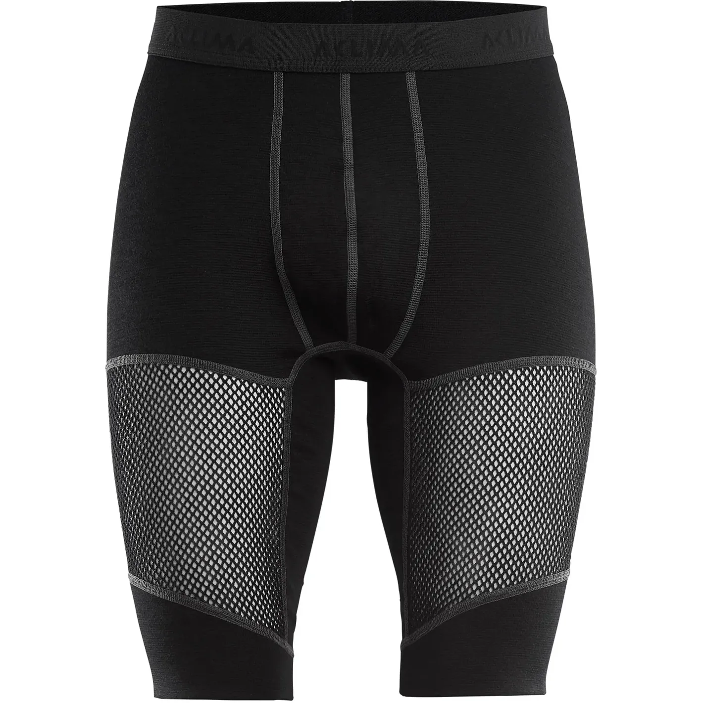 Aclima Uldunderdele<Mens WoolNet Long Shorts Sort (JET BLACK)