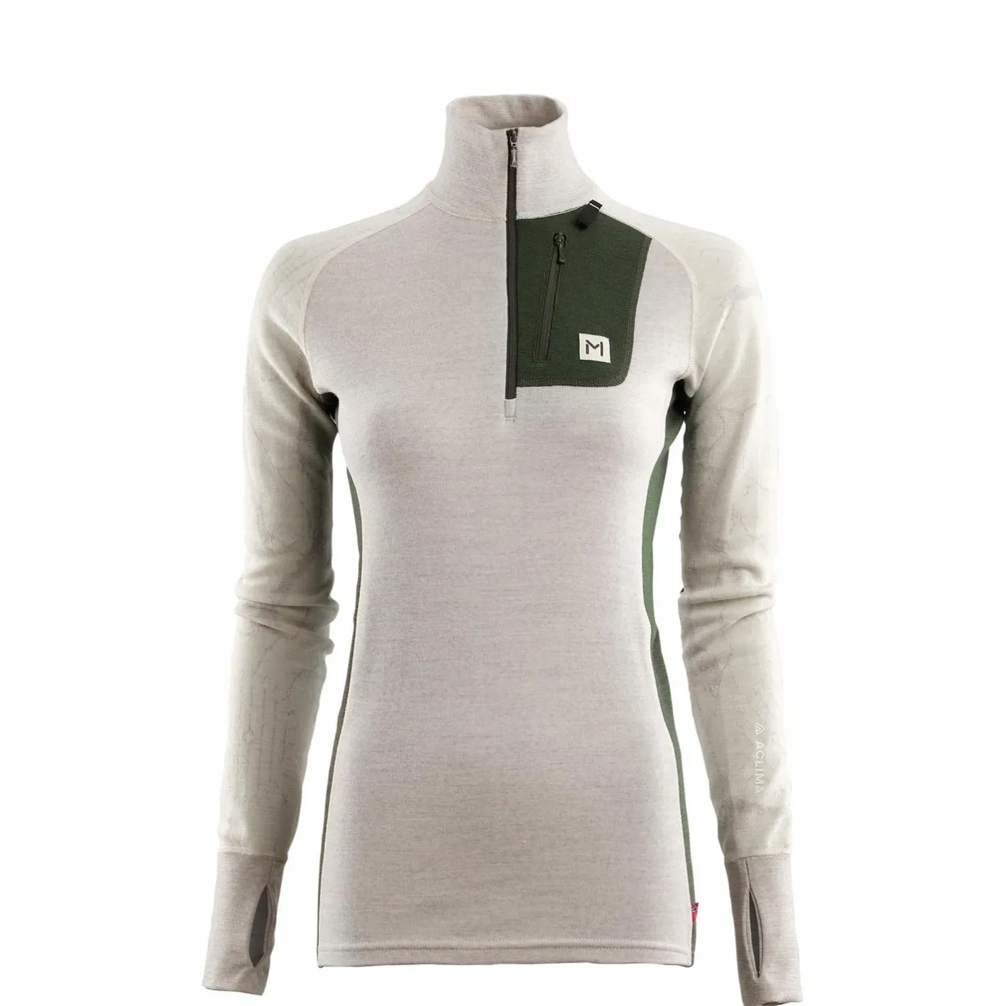 Aclima Uldoverdele<Womens Lars Monsen Polo Beige (BEIGEMELANG/OLIVENGHT/FEMUNDEN)