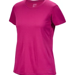 Arcteryx T-Shirts<Womens Taema Crew S/S |Lyserød (AMARANTHUS HEATHER)|Hvid (ARCTIC SILK HEATHER)