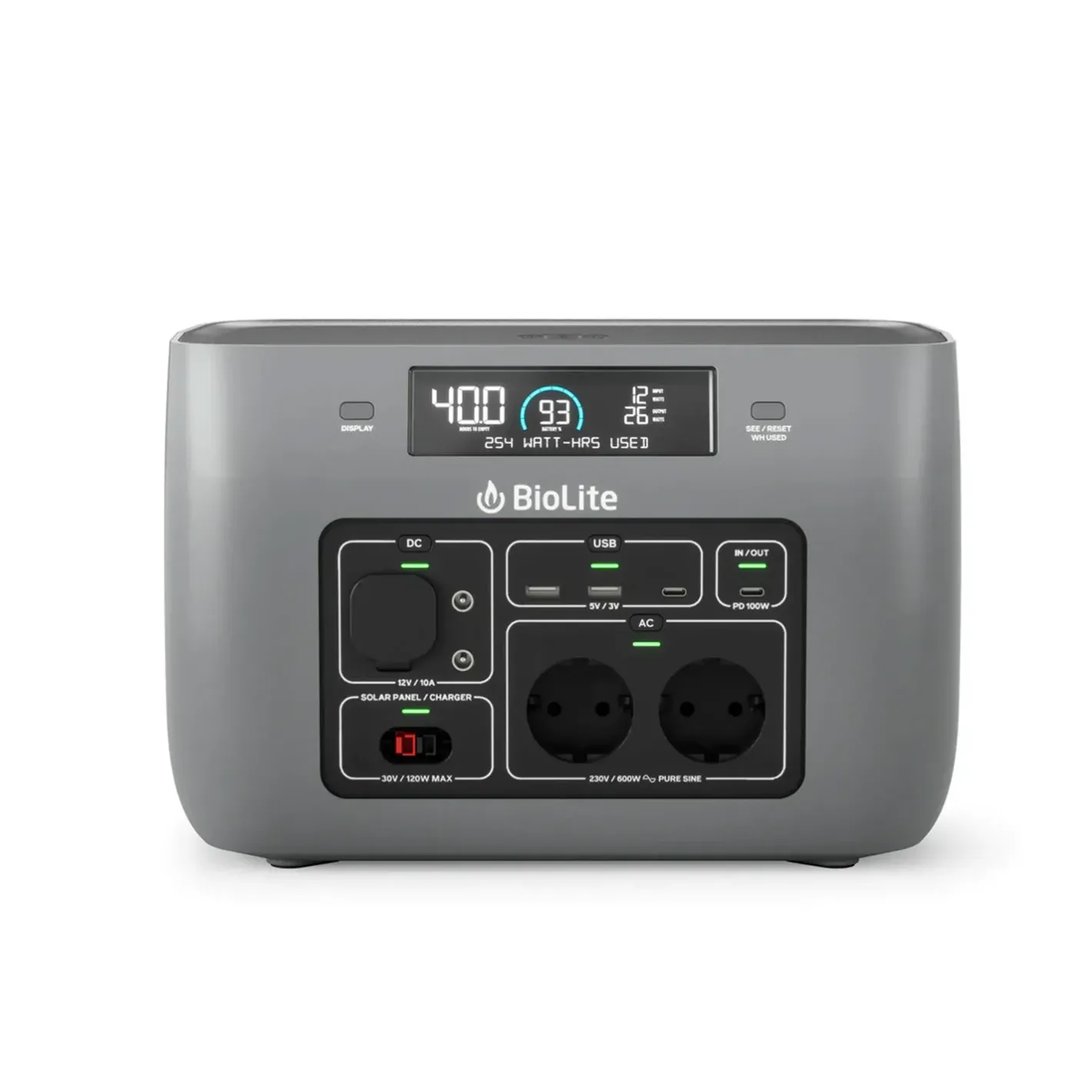 BioLite Powerbanks Og Solceller<Basecharge 600 Sort (BLACK)