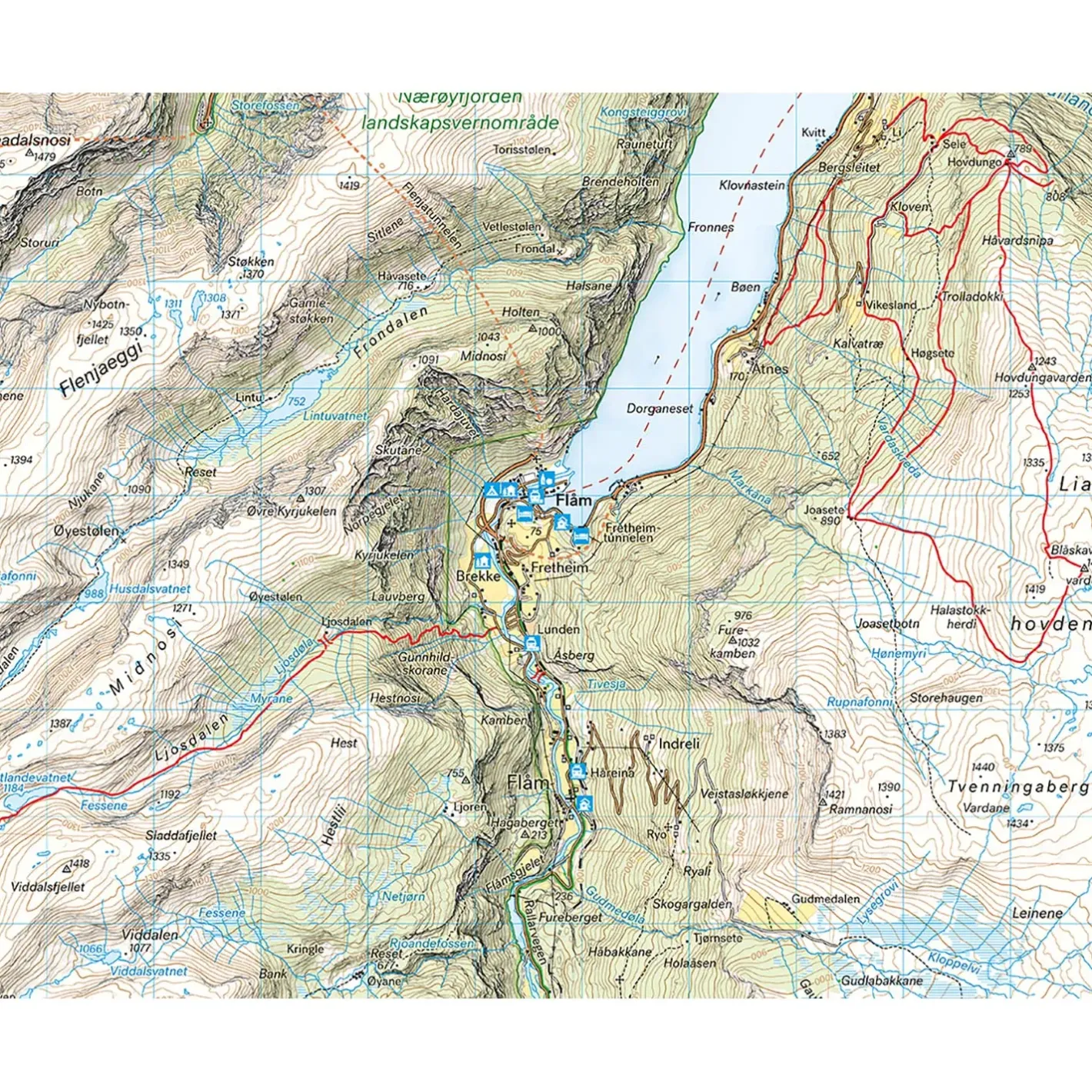 Calazo Kort<Finse Hallingskarvet Aurlandsdalen 1:50K