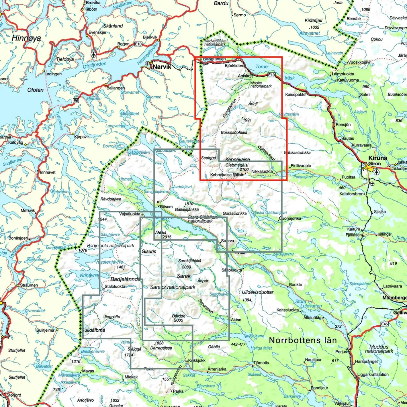 Calazo Kort<Kungsleden Kebnekaise Abisko Riksgränsen