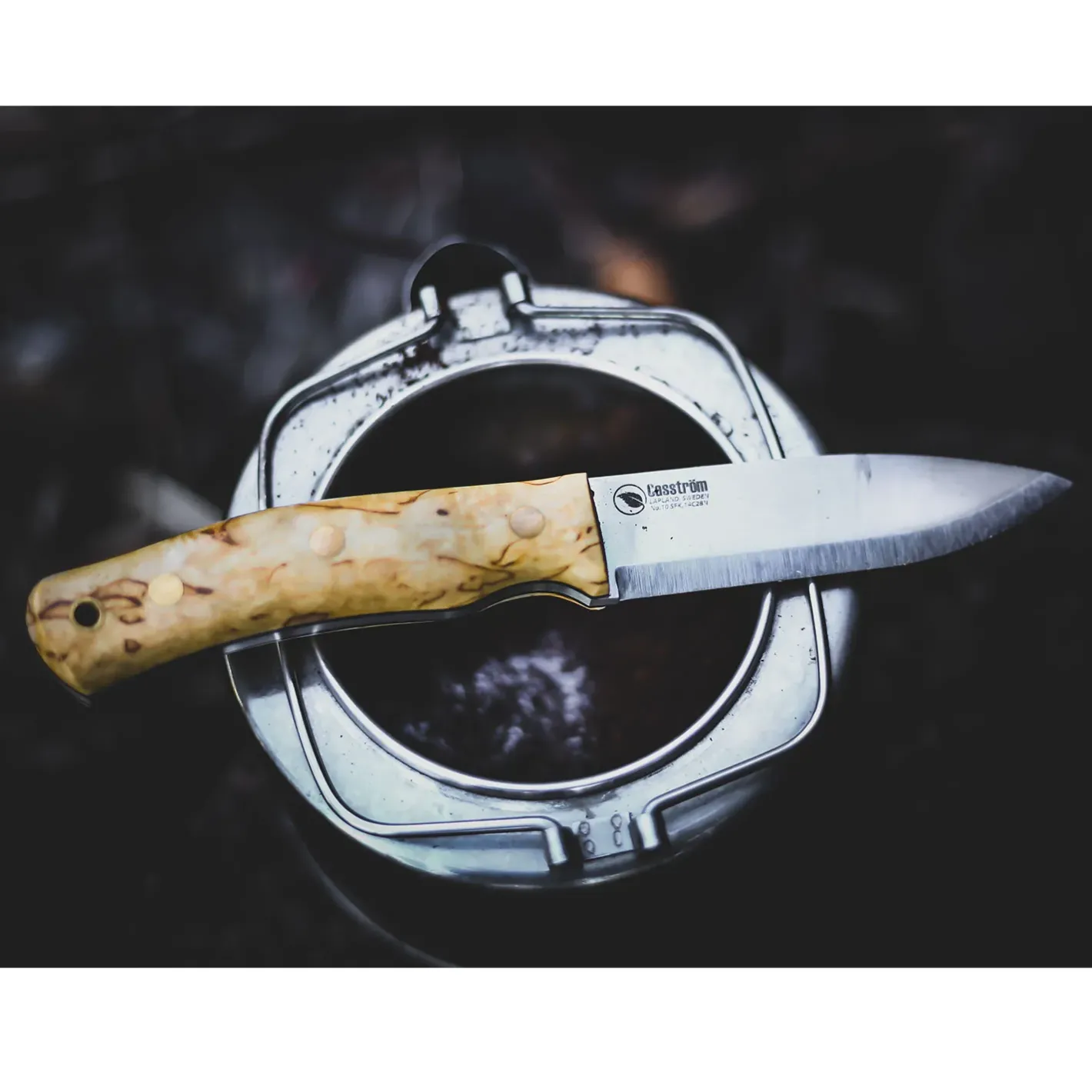 Casström Knive Og Tools<No.10 Swedish Forest Knife Beige (CURLI BIRCH/STAINLESS STEEL)