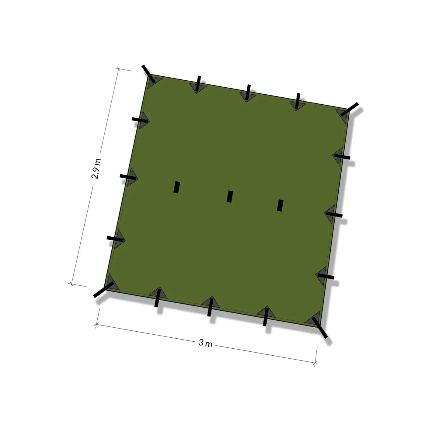 DD Hammocks Tarps<DD Superlight Tarp 3 X 2,9 Grøn (OLIVE GREEN)