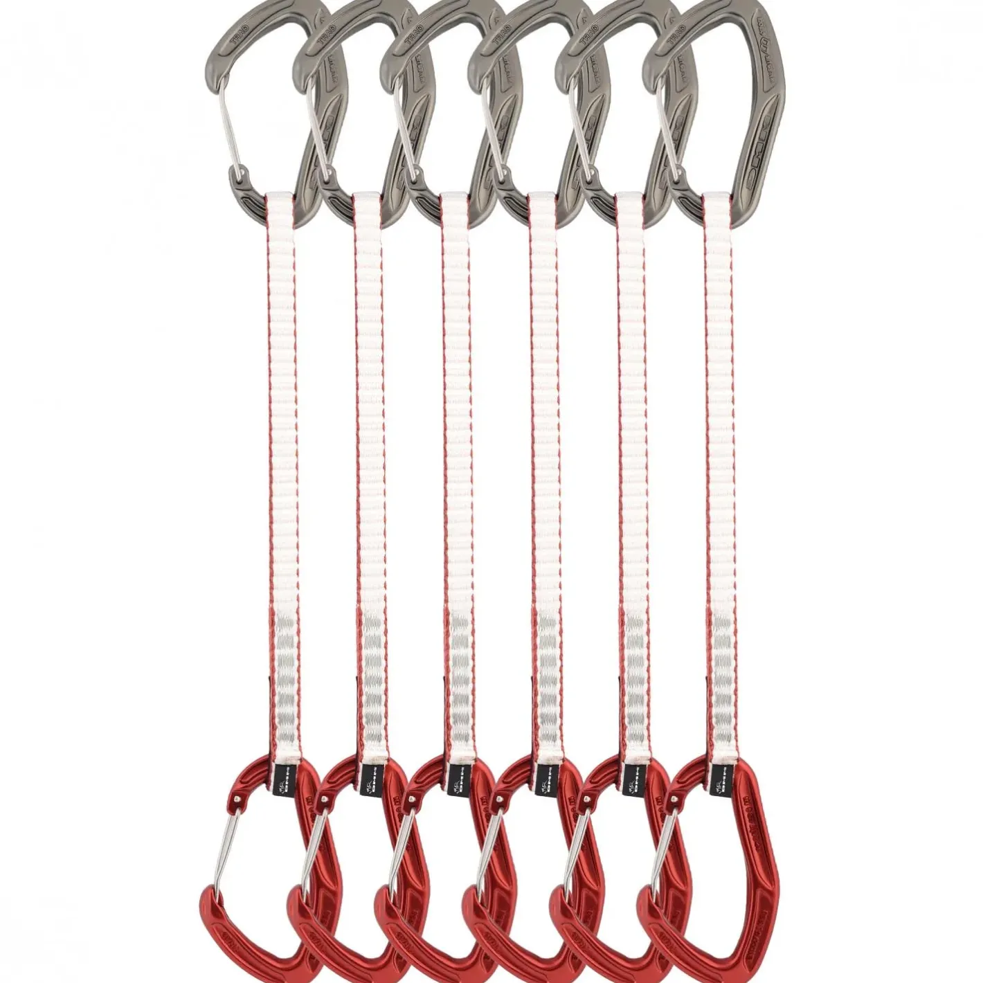DMM Karabiner<Alpha Wire Quickdraw 12cm 6 Pack Grå (MATT GREY/RED)