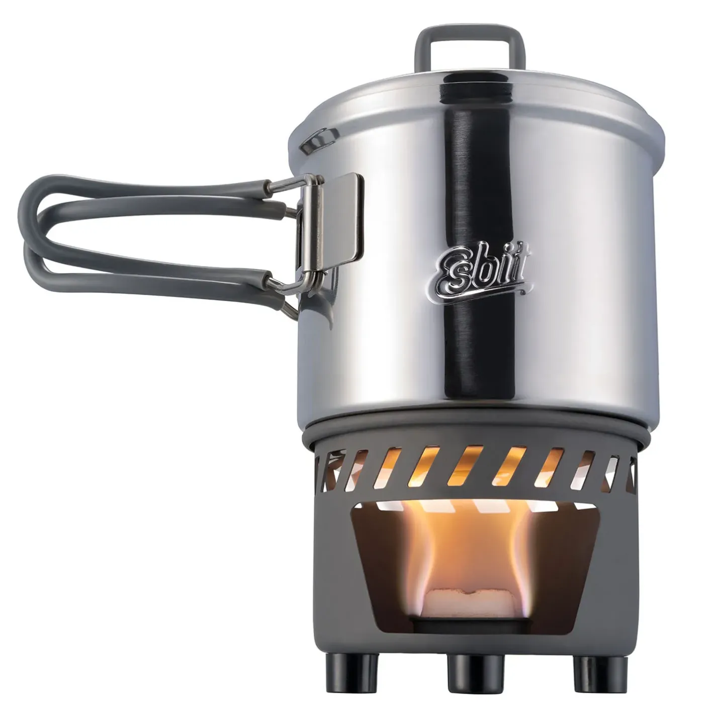 Esbit Trangia-Sæt Og Brændere<Cookset For Solid Fuel, 585 Ml Grå (STAINLESS STEEL)