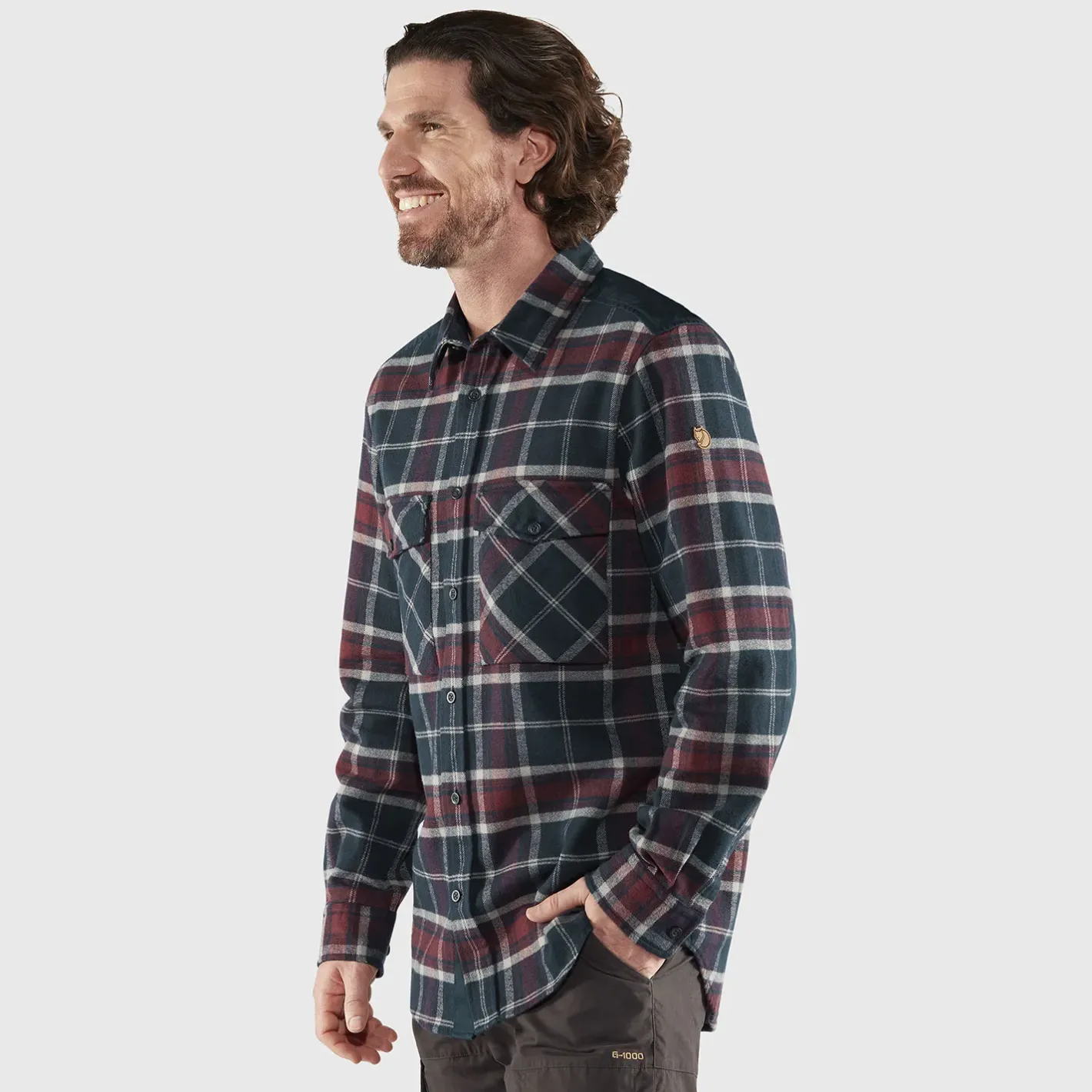 Fjällräven Skjorter<Mens Övik Twill Shirt F2021 model Blå (DARK NAVY-DARK GARNET/555-356)