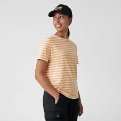 Et Grønnere Valg T-Shirts<Fjällräven Womens Striped T-shirt Lyserød (LANDSORT PINK-CHLK WHT/987-113)