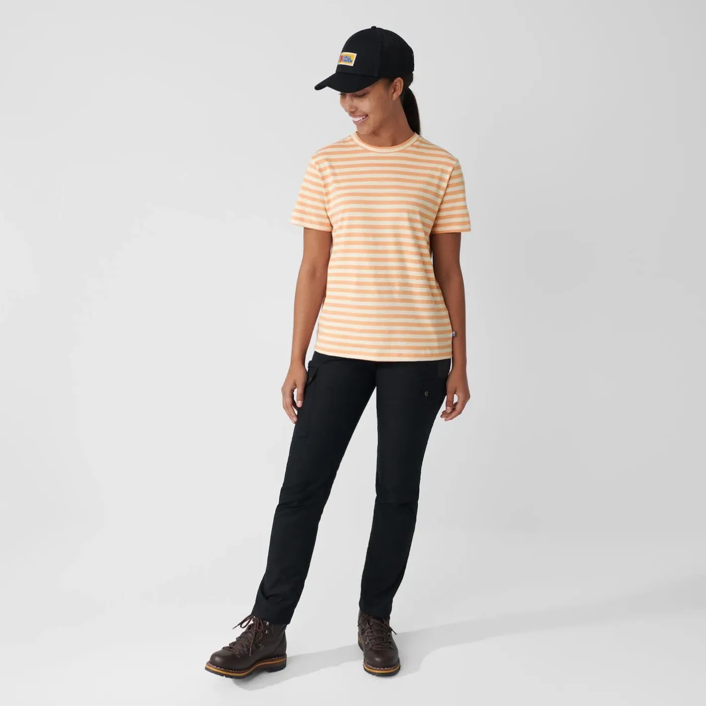 Et Grønnere Valg T-Shirts<Fjällräven Womens Striped T-shirt Lyserød (LANDSORT PINK-CHLK WHT/987-113)