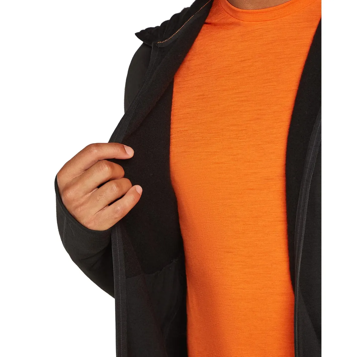 Icebreaker Fleece- Og Uldtrøjer<Mens 360 Realfleece Elemental L/S Zip Hoodie Sort (BLACK)