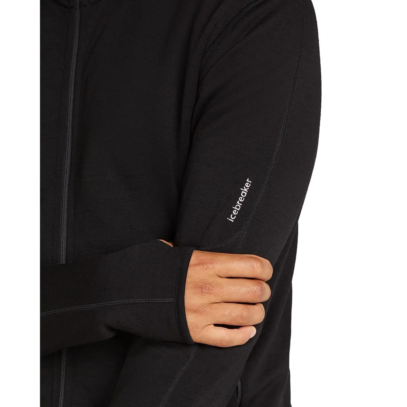 Icebreaker Fleece- Og Uldtrøjer<Mens 360 Realfleece Elemental L/S Zip Hoodie Sort (BLACK)