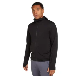 Icebreaker Fleece- Og Uldtrøjer<Mens 360 Realfleece Elemental L/S Zip Hoodie Sort (BLACK)
