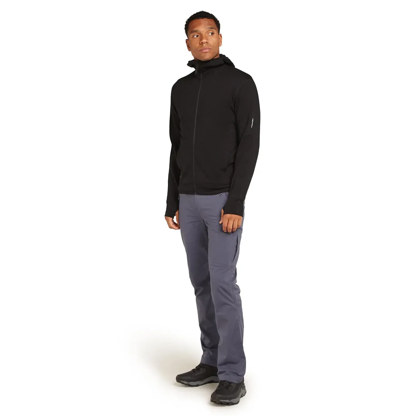 Icebreaker Fleece- Og Uldtrøjer<Mens 360 Realfleece Elemental L/S Zip Hoodie Sort (BLACK)
