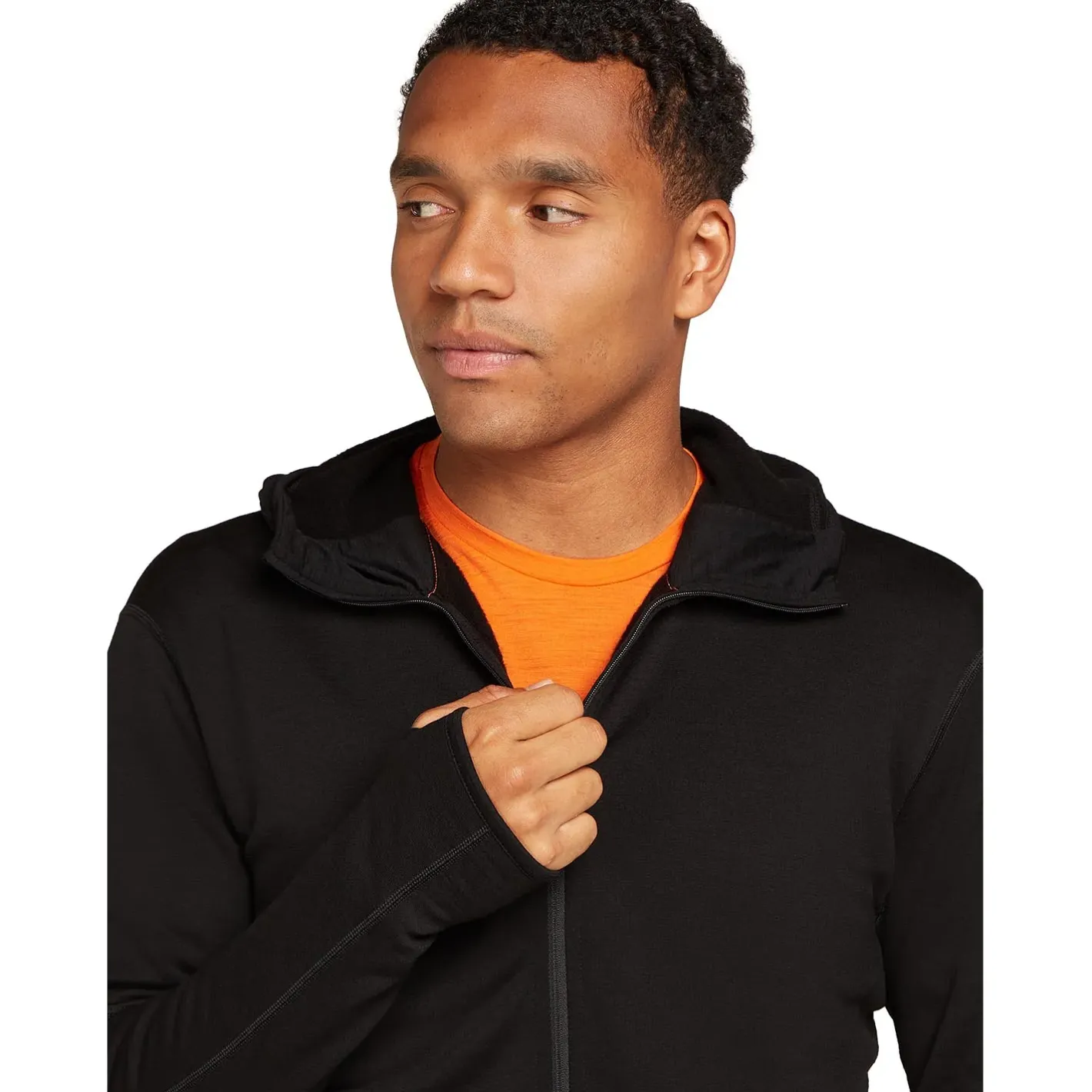 Icebreaker Fleece- Og Uldtrøjer<Mens 360 Realfleece Elemental L/S Zip Hoodie Sort (BLACK)
