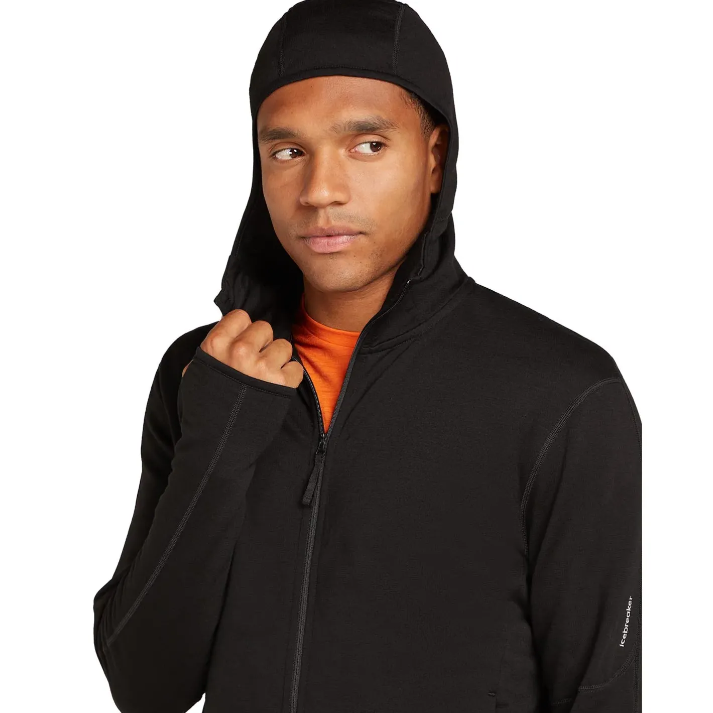Icebreaker Fleece- Og Uldtrøjer<Mens 360 Realfleece Elemental L/S Zip Hoodie Sort (BLACK)