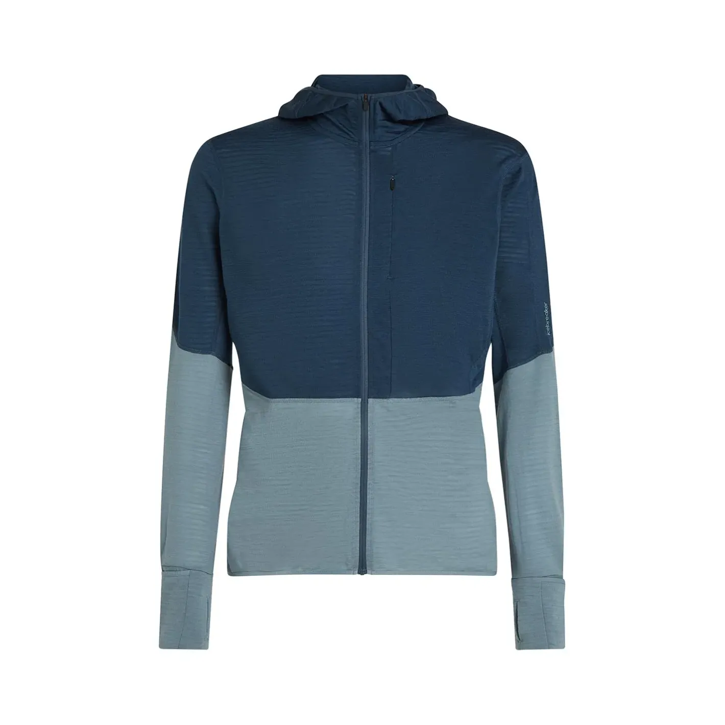 Icebreaker Fleece- Og Uldtrøjer<Mens 200 Realfleece Descender L/S Zip Hoodie Blå (ABYSS/BLUE ASH/CB)