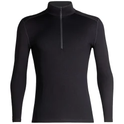 Et Grønnere Valg Uldoverdele<Icebreaker Mens 260 Tech L/S Half Zip Sort (BLACK)