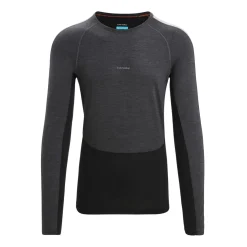 Et Grønnere Valg Uldoverdele<Icebreaker Mens 125 ZoneKnit L/S Crewe Sort (JET HTHR/BLK/METRO H/CB)