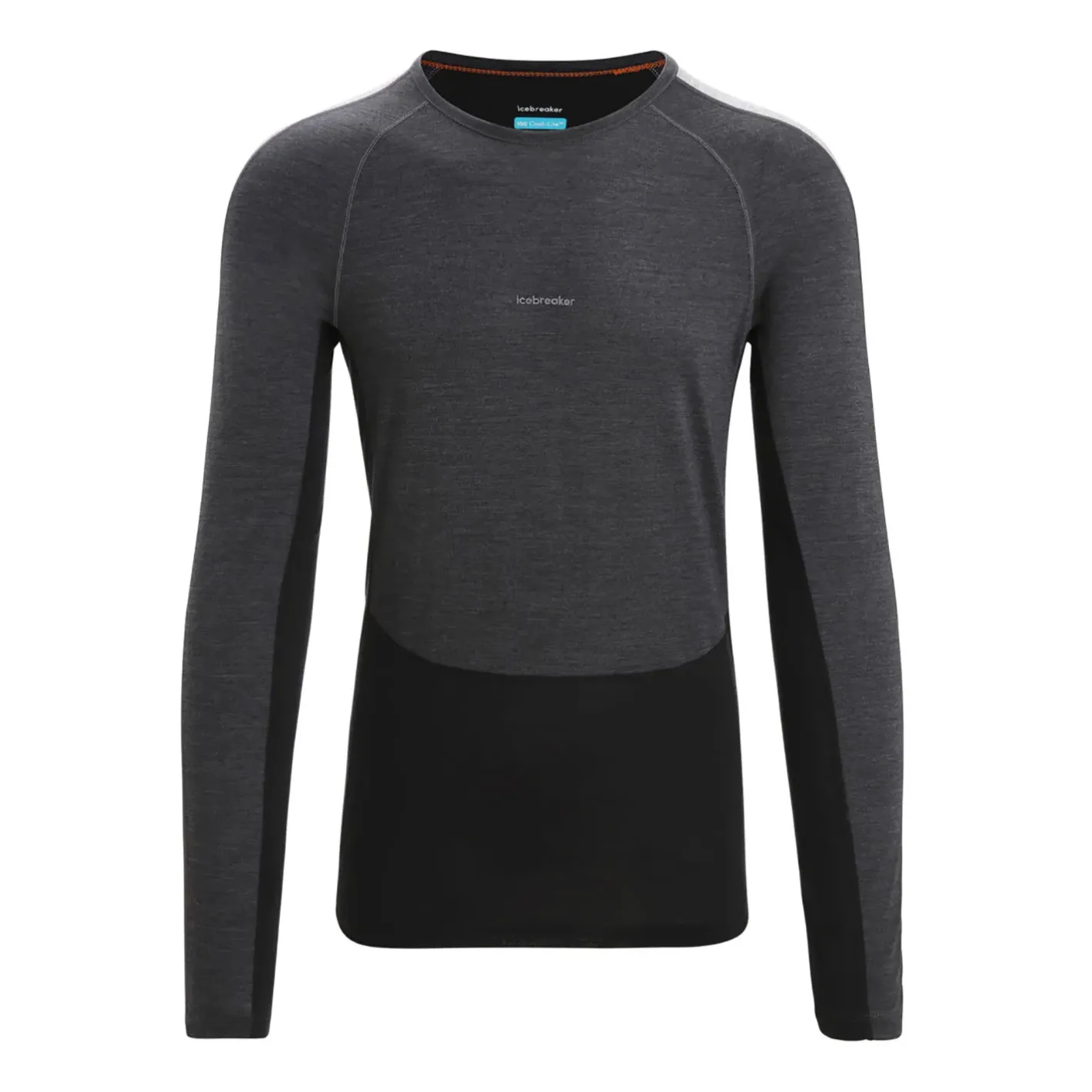 Et Grønnere Valg Uldoverdele<Icebreaker Mens 125 ZoneKnit L/S Crewe Sort (JET HTHR/BLK/METRO H/CB)