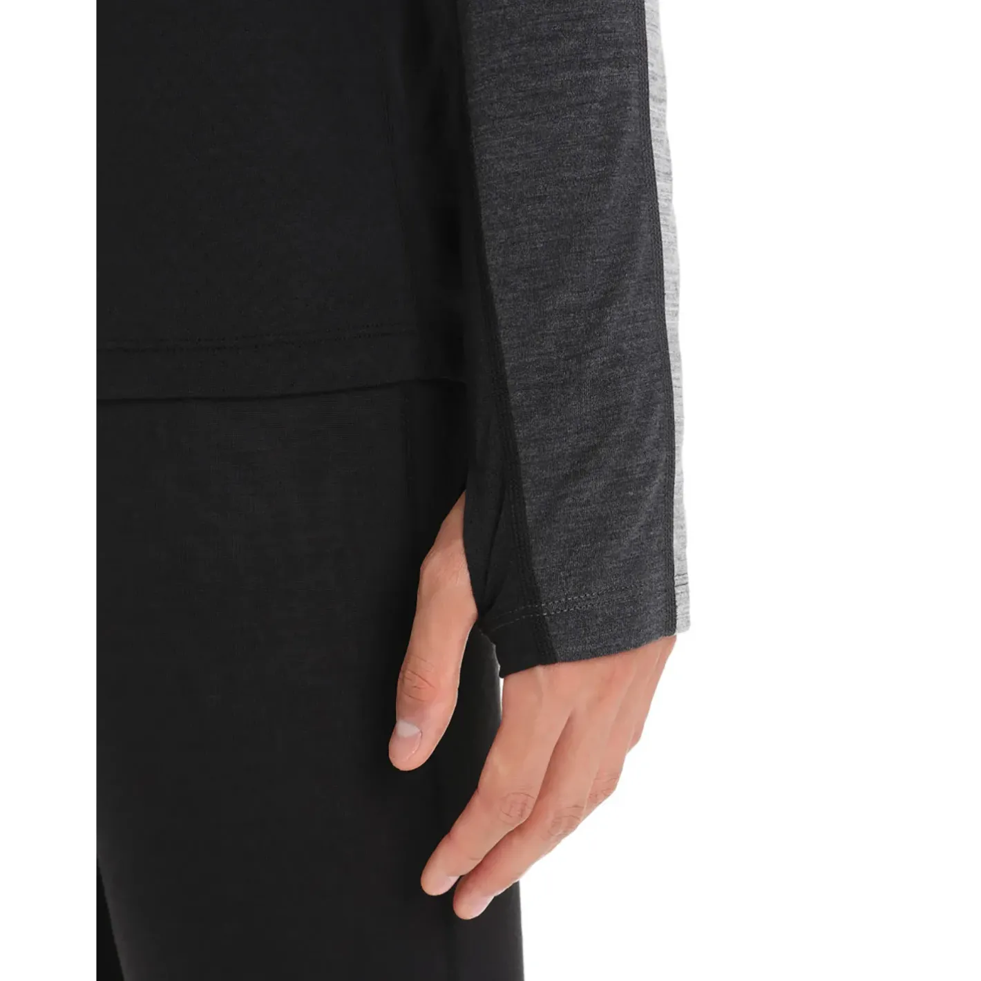 Et Grønnere Valg Uldoverdele<Icebreaker Mens 125 ZoneKnit L/S Crewe Sort (JET HTHR/BLK/METRO H/CB)