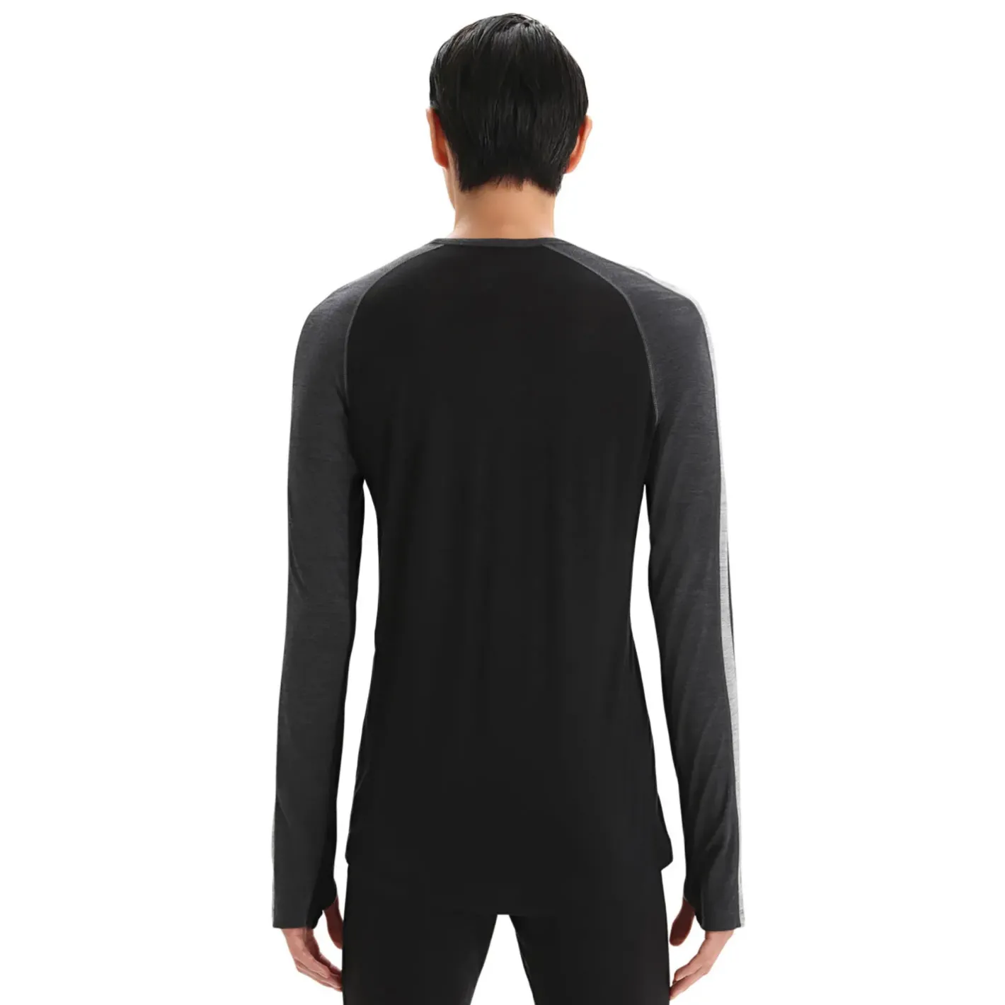 Et Grønnere Valg Uldoverdele<Icebreaker Mens 125 ZoneKnit L/S Crewe Sort (JET HTHR/BLK/METRO H/CB)