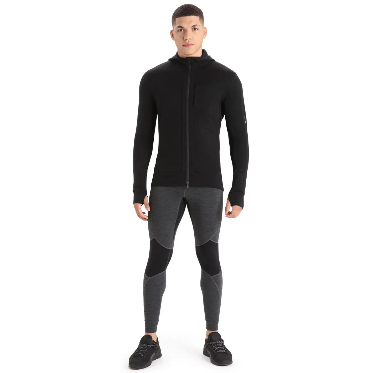 Icebreaker Fleece- Og Uldtrøjer<Mens Quantum III L/S Zip Sort (BLACK)