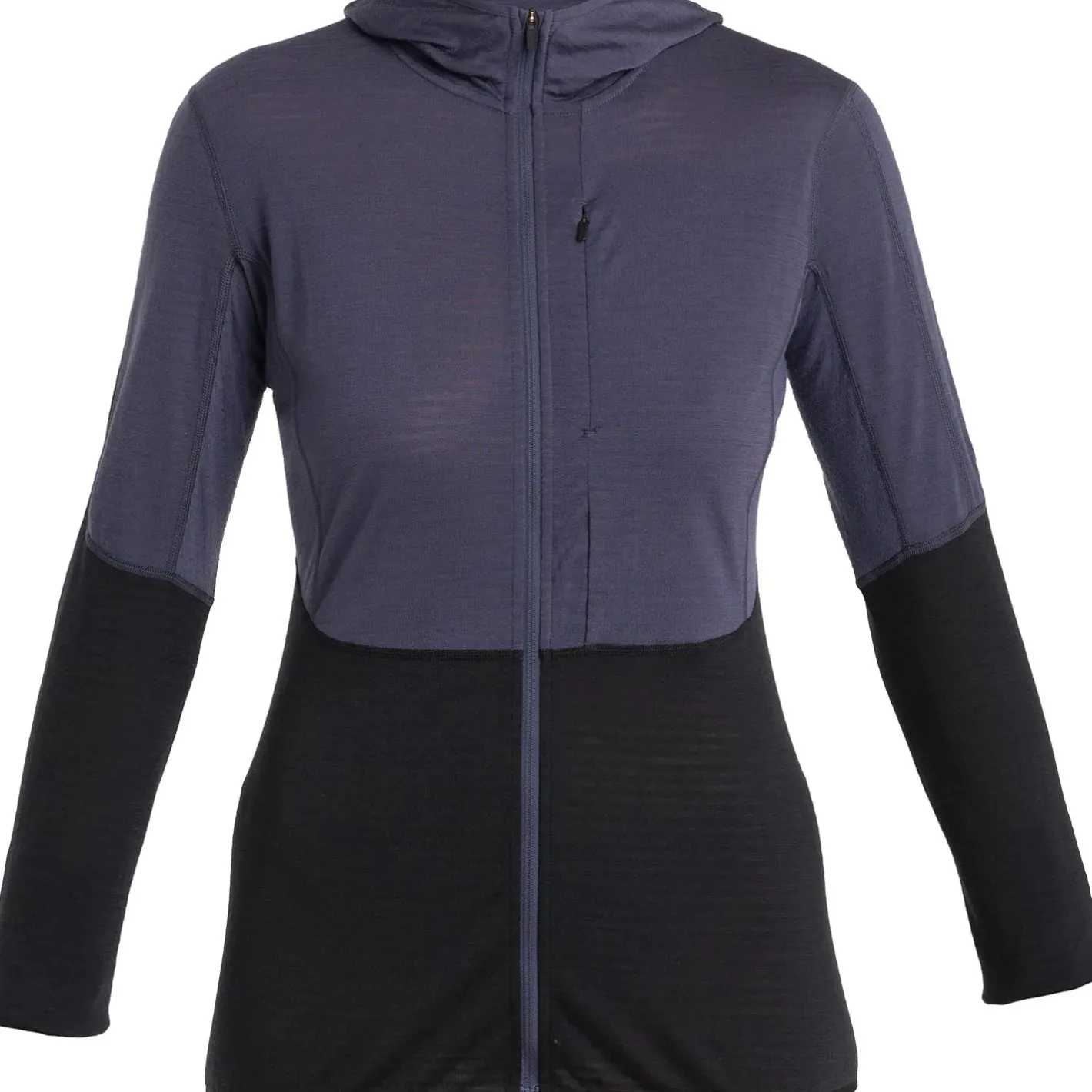 Icebreaker Fleece- Og Uldtrøjer<Womens 200 Realfleece Descender L/S Zip Hoodie Sort (GRAPHITE/BLACK/CB)