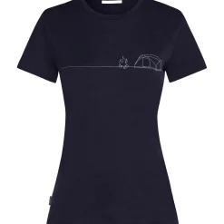 Icebreaker T-Shirts<Womens 150 Tech Lite S/S Tee Single Line Camp Blå (MIDNIGHT NAVY)