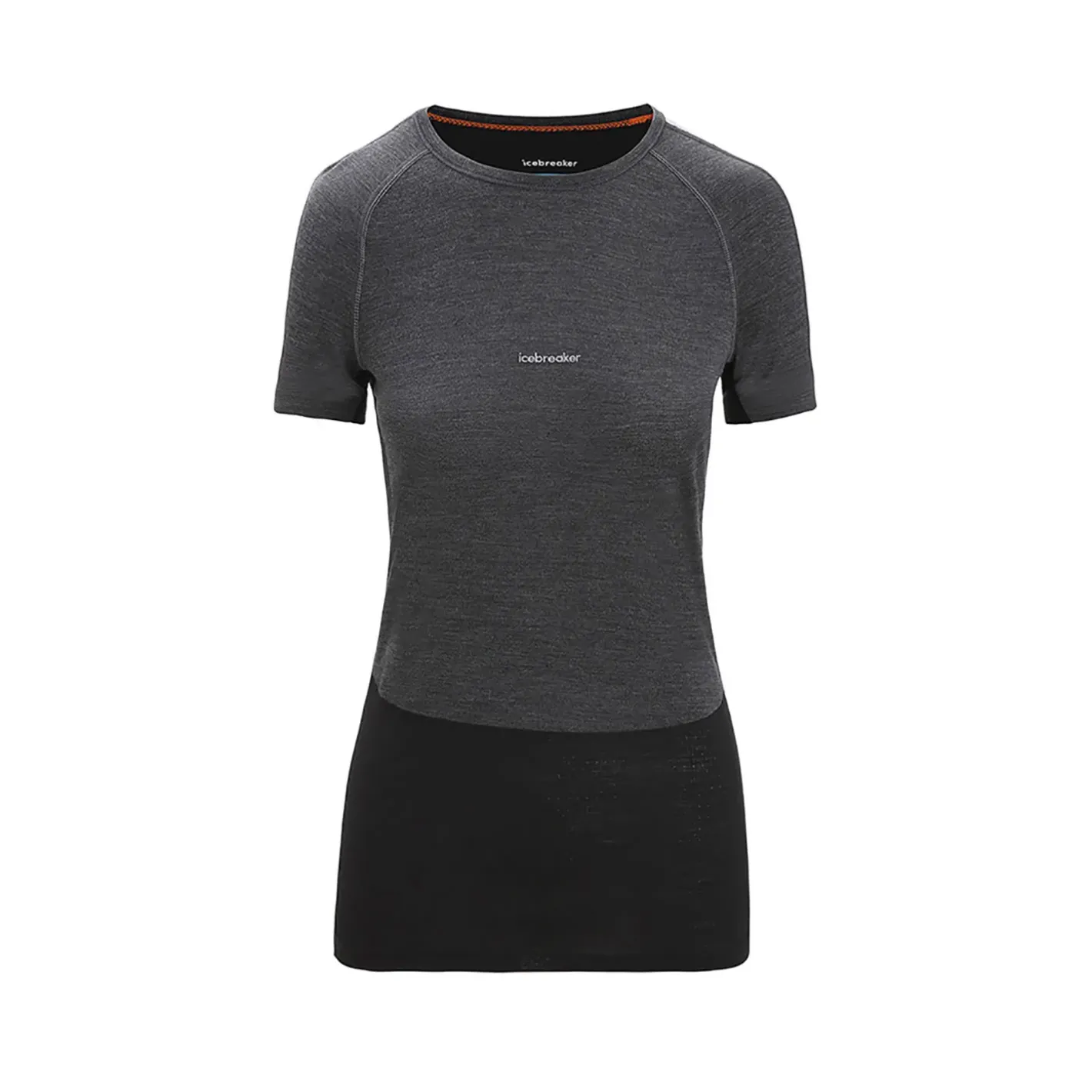 Et Grønnere Valg Uldoverdele<Icebreaker Womens 125 ZoneKnit S/S Crewe Sort (JET HTHR/BLK/METRO H/CB)