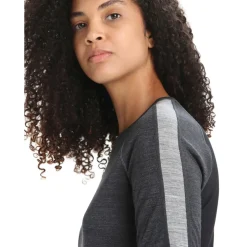 Et Grønnere Valg Uldoverdele<Icebreaker Womens 125 ZoneKnit S/S Crewe Sort (JET HTHR/BLK/METRO H/CB)