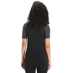 Et Grønnere Valg Uldoverdele<Icebreaker Womens 125 ZoneKnit S/S Crewe Sort (JET HTHR/BLK/METRO H/CB)