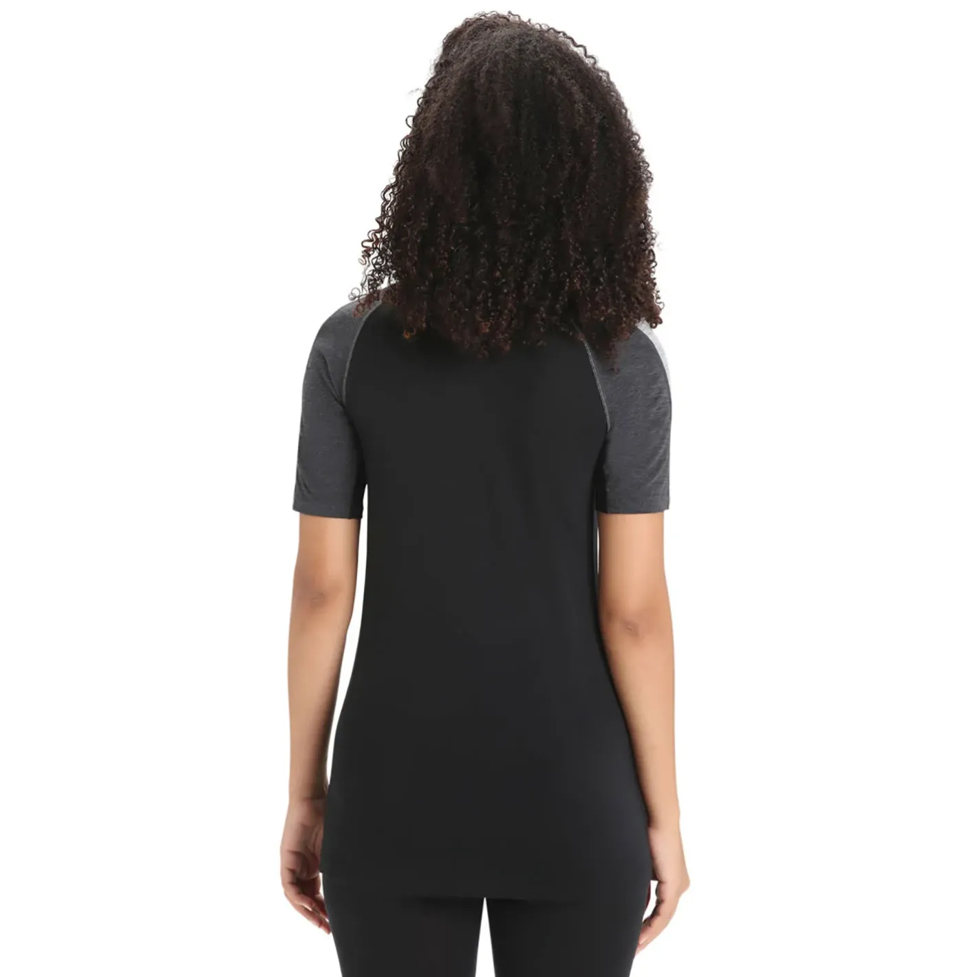 Et Grønnere Valg Uldoverdele<Icebreaker Womens 125 ZoneKnit S/S Crewe Sort (JET HTHR/BLK/METRO H/CB)