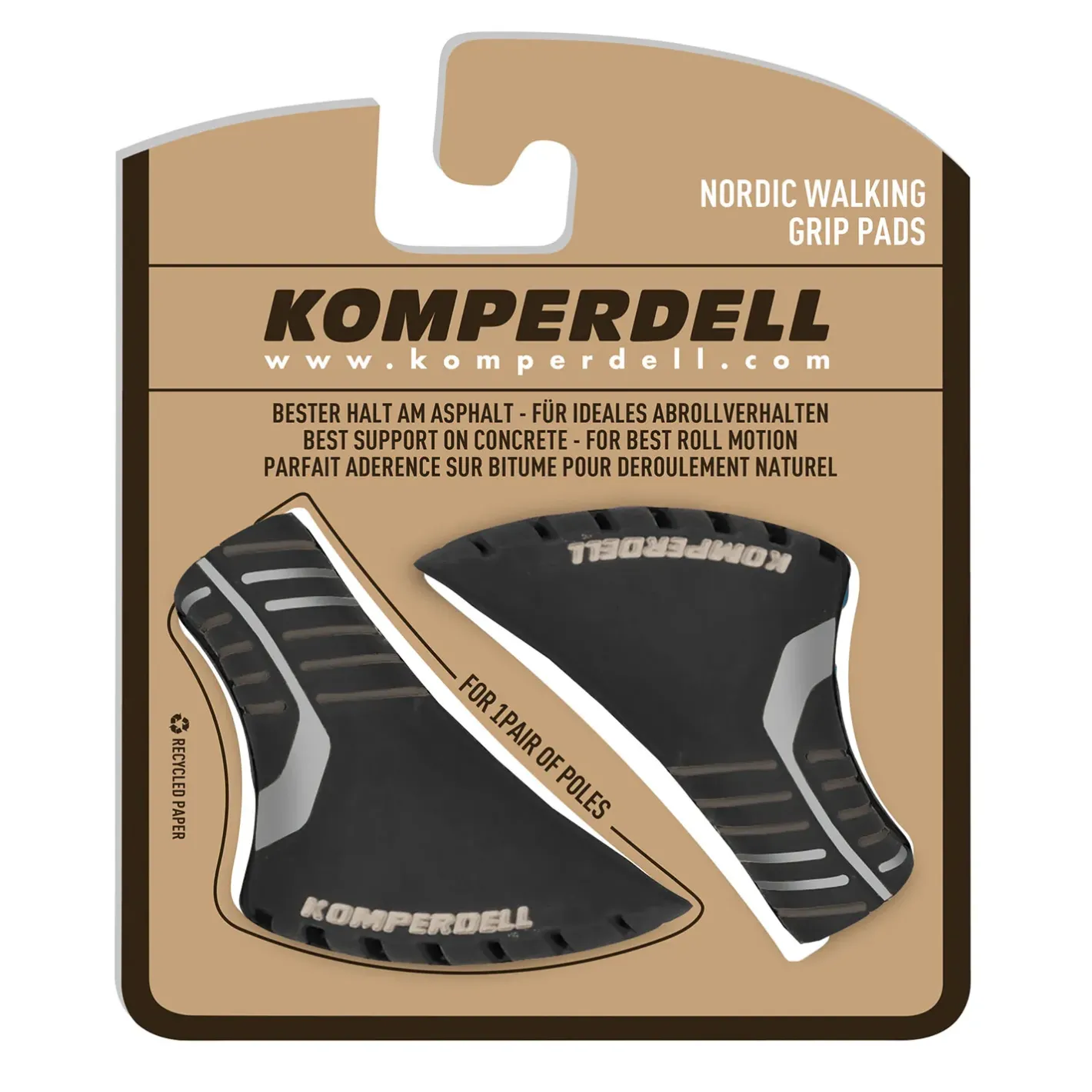 Komperdell Vandrestave<Nordic Walking Pad - Black (pair)