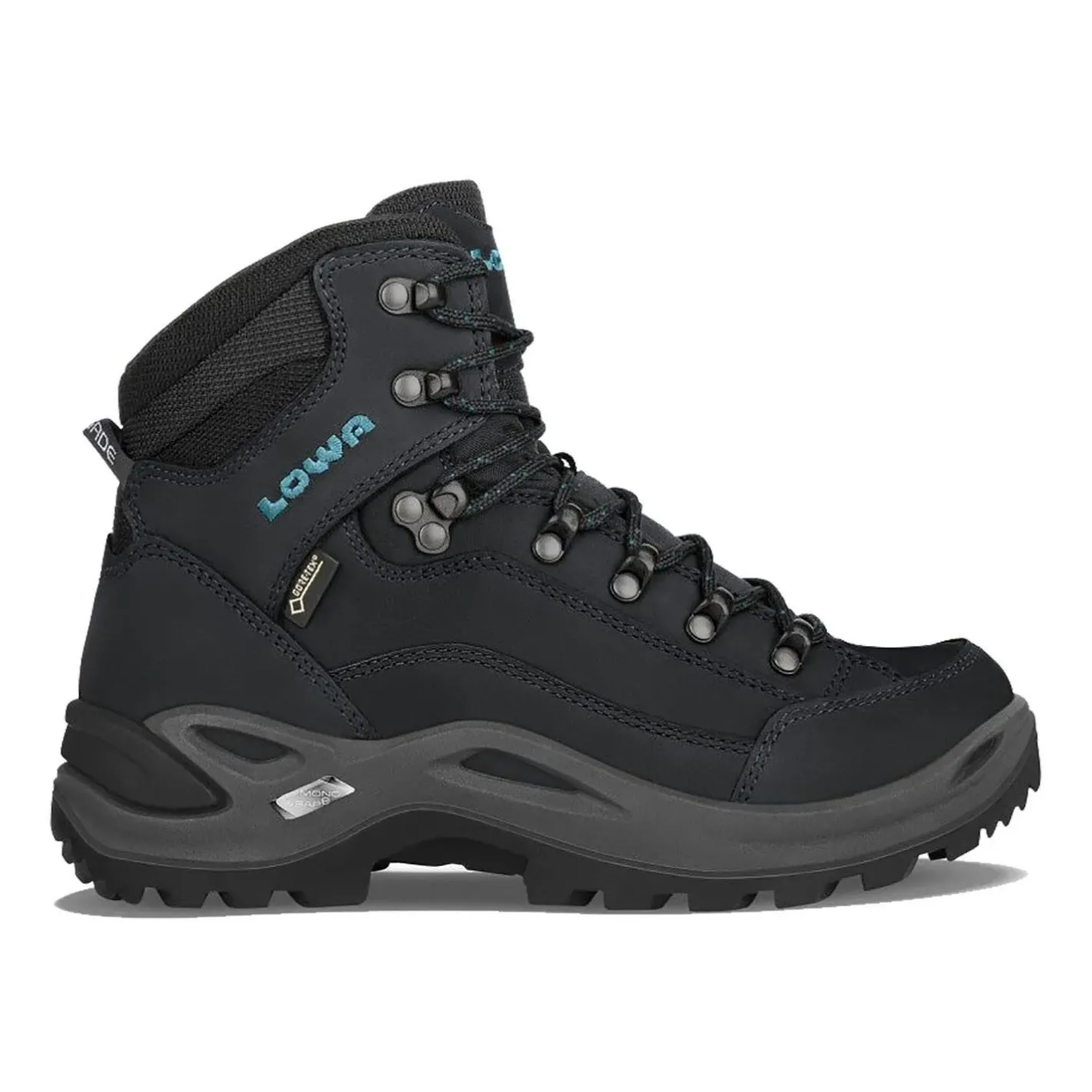 Lowa Vandrestøvler|Vandrestøvler<Womens Renegade GTX Mid Wide Grå (ASPHALT/TURQUOISE)