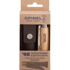 Opinel Knive Og Tools<N°8 Stainless Steel + Sheath Brun (BEACHWOOD)