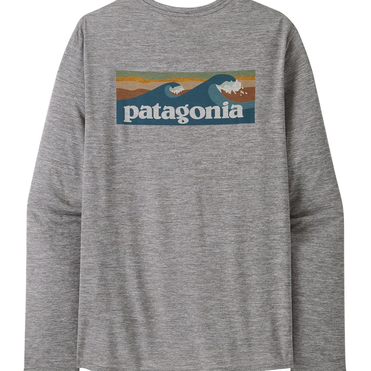 Patagonia T-Shirts<Mens L/S Cap Cool Daily Graphic Shirt-Waters Grå (BL ABALONE BLUE: FEATHER GREY)