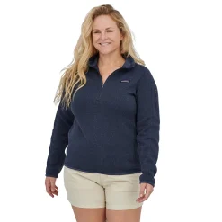 Et Grønnere Valg Sweaters Og Pullovers<Patagonia Womens Better Sweater 1/4 Zip Blå (NEW NAVY)