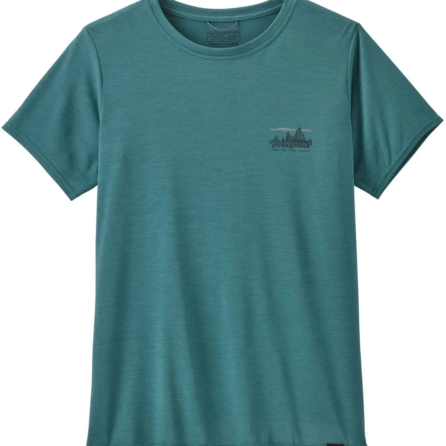 Et Grønnere Valg T-Shirts<Patagonia Womens Cap Cool Daily Graphic Shirt Blå (73 SKYLINE: WETLAND BLUE X-DYE)