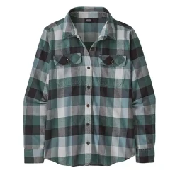 Patagonia Skjorter<Womens L/S Org MW Fjord Flannel Shirt Grøn (GUIDES: NOUVEAU GREEN)