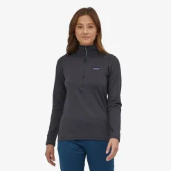 Patagonia Sweaters Og Pullovers<Womens R1 Daily Zip Neck Sort (INK BLACK/BLACK X-DYE)