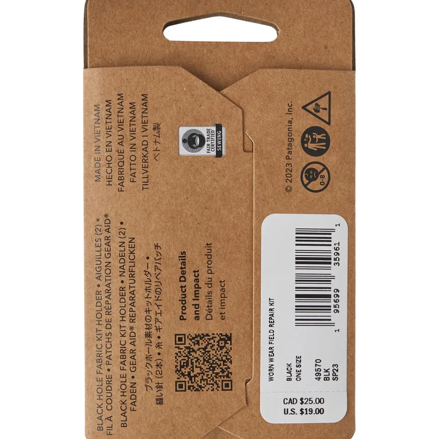 Et Grønnere Valg Pleje Og Reparationsgrej<Patagonia Worn Wear Field Repair Kit Sort (BLACK)