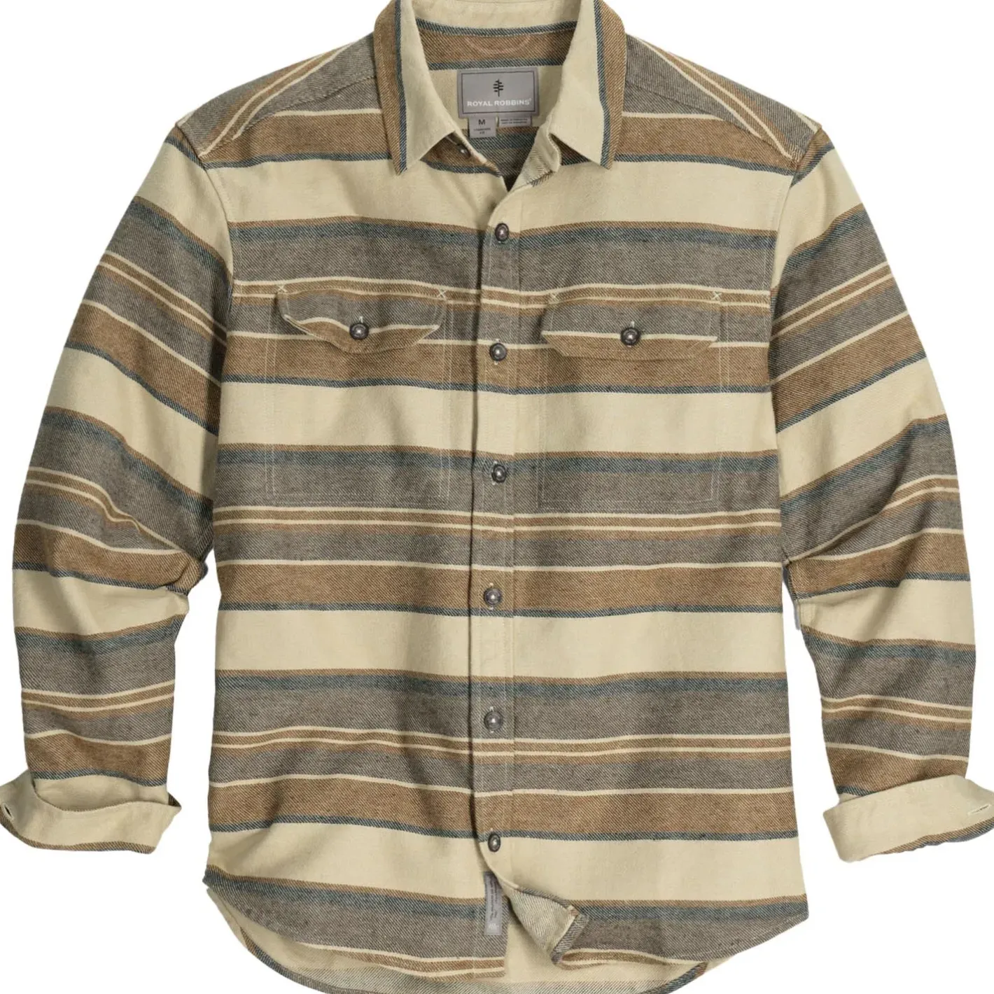 Royal Robbins Skjorter<Mens Clouds Rest Hemp L/S Brun (BISTRE PACIFIC CREST STRIPE)