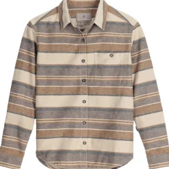 Royal Robbins Skjorter<Womens Clouds Rest Hemp L/S Brun (BISTRE PACIFIC CREST STRIPE)
