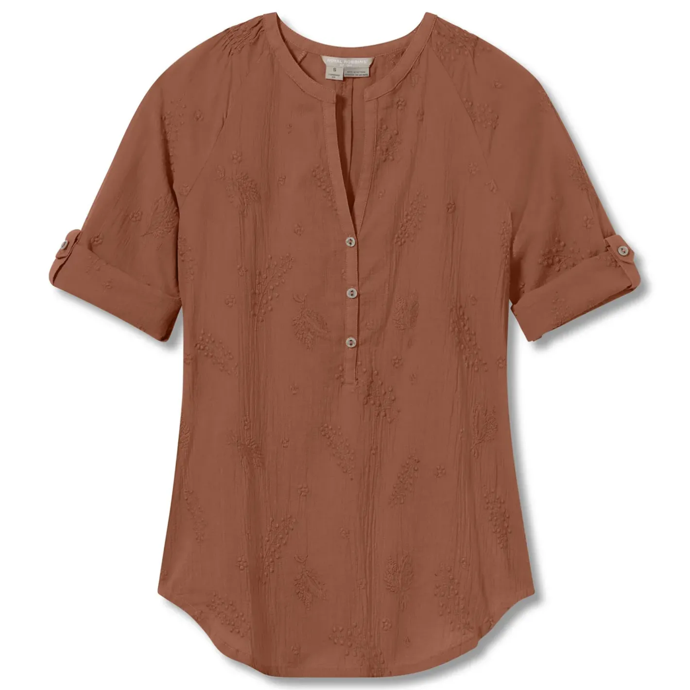 Et Grønnere Valg Skjorter<Royal Robbins Womens Oasis Tunic II 3/4 Sleeve Brun (BAKED CLAY)
