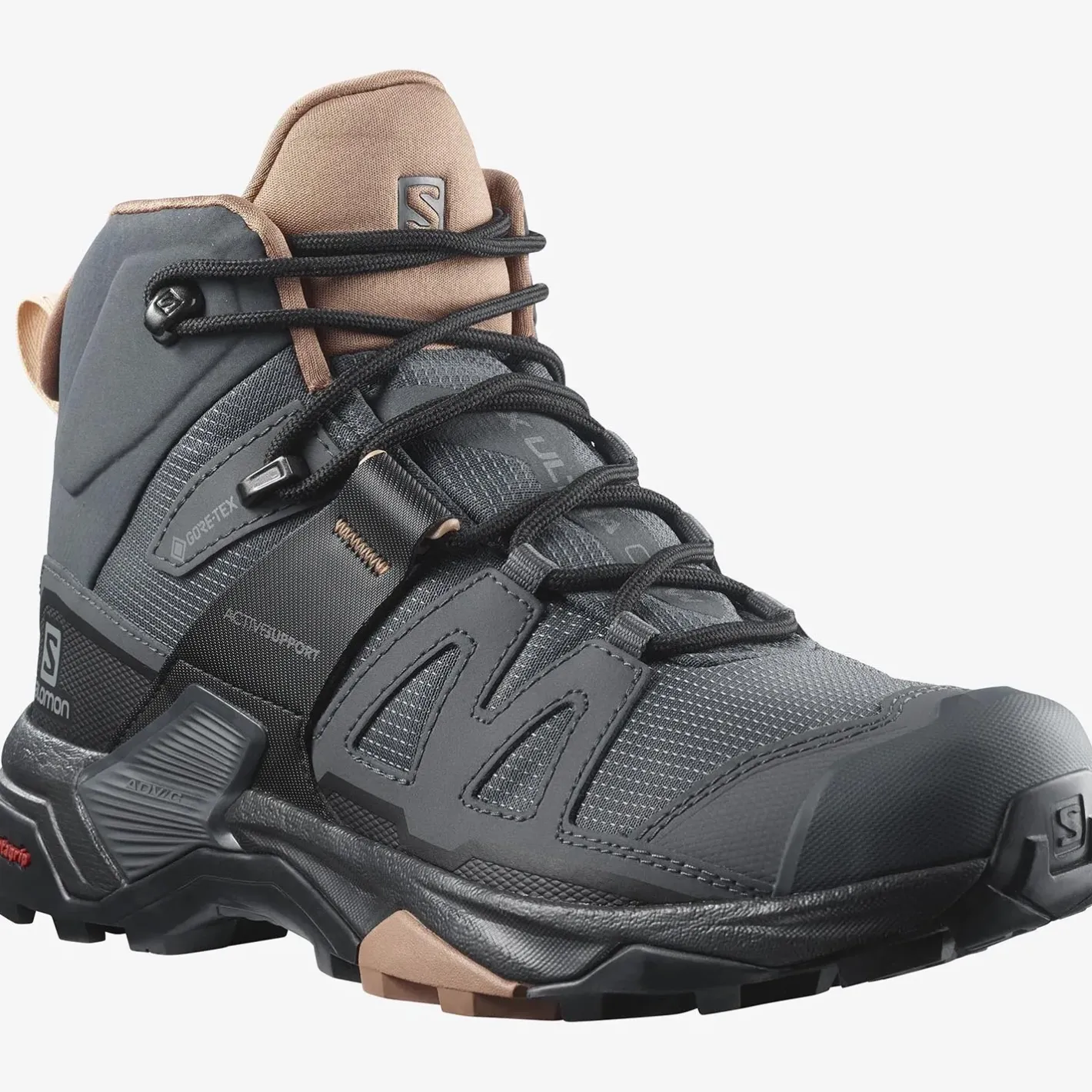 Salomon Vandrestøvler|Vandrestøvler<Womens X Ultra 4 Mid GTX Sort (EBONY/MOCHA MOUSSE/ALMOND CREA)